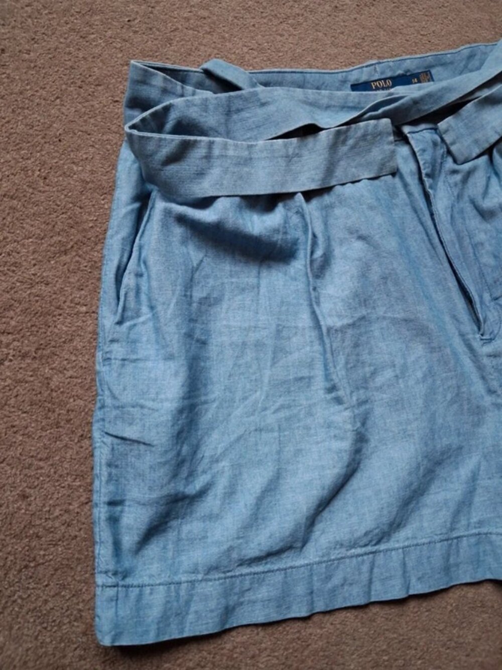 Polo Ralph Lauren Belted Chambray/Linen Shorts - Picture 2 of 5
